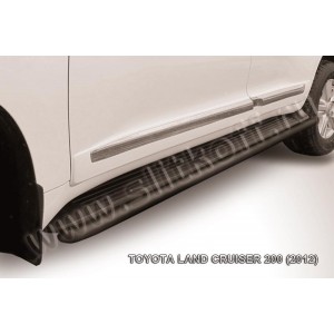 Slitkoff TLC2-12-017B защита штатного порога d42 черная Toyota Land Cruiser 200 (2012)