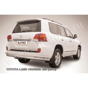 Slitkoff TLC2-12-018 защита заднего бампера d76+ d42 двойная Toyota Land Cruiser 200 (2012)