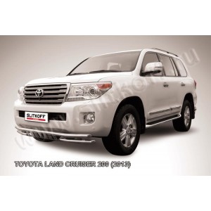 Slitkoff TLC2-13-003 защита переднего бампера d57+ d57 двойная с защитой картера Toyota Land Cruiser 200 (2013)