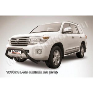 Slitkoff TLC2-13-009B кенгурятник d76 низкий широкий "мини" черный Toyota Land Cruiser 200 (2013)