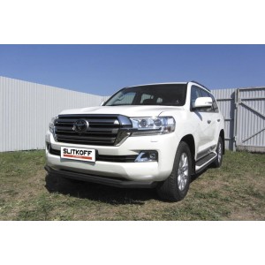 Slitkoff TLC2-15-005B защита переднего бампера d76 черная Toyota Land Cruiser 200 (2015)