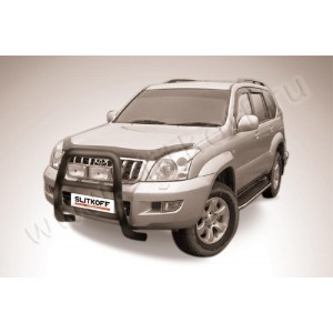 Slitkoff TLCP002B кенгурятник d76 высокий черный Toyota Land Cruiser Prado (2003)