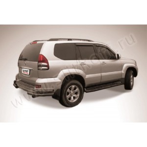Slitkoff TLCP005B защита заднего бампера уголки d76+ d42 двойные черные Toyota Land Cruiser Prado (2003)