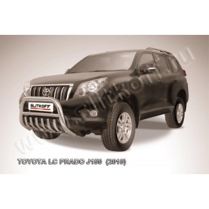 Slitkoff TOP003 кенгурятник d76 низкий с защитой картера Toyota Land Cruiser Prado (2010)