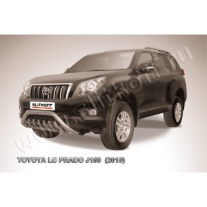 Slitkoff TOP005 кенгурятник d76 низкий "мини" с защитой картера Toyota Land Cruiser Prado (2010)
