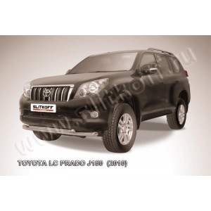 Slitkoff TOP007 защита переднего бампера d76+ d57 двойная Toyota Land Cruiser Prado (2010)