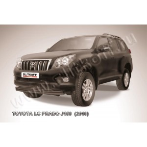 Slitkoff TOP009B защита переднего бампера d57+ d57+ d42 тройная радиусная черная Toyota Land Cruiser Prado (2010)