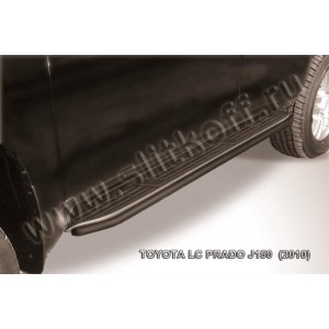 Slitkoff TOP016B защита штатного порога d42 черная Toyota Land Cruiser Prado (2010)