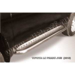 Slitkoff TOP017 защита порогов d76 с листом Toyota Land Cruiser Prado (2010)
