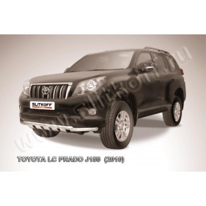 Slitkoff TOP023 защита переднего бампера d57+ d57 двойная с защитой картера Toyota Land Cruiser Prado (2010)