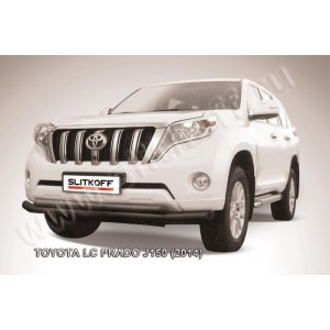 Slitkoff TOP14-002B защита переднего бампера d76+ d57 двойная черная Toyota Land Cruiser Prado (2014)