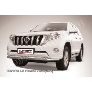 Slitkoff TOP14-004 защита переднего бампера d57+ d57 двойная Toyota Land Cruiser Prado (2014)