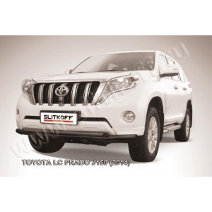 Slitkoff TOP14-004B защита переднего бампера d57+ d57 двойная черная Toyota Land Cruiser Prado (2014)