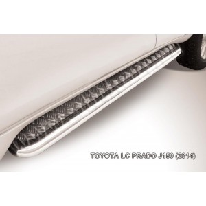 Slitkoff TOP14-008 защита порогов d76 с листом усиленная Toyota Land Cruiser Prado (2014)