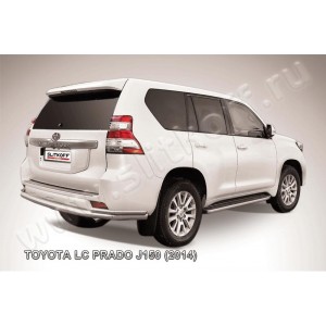 Slitkoff TOP14-011 защита заднего бампера d76+ d42 двойная Toyota Land Cruiser Prado (2014)
