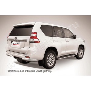 Slitkoff TOP14-014 защита заднего бампера уголки d76+ d42 двойные Toyota Land Cruiser Prado (2014)