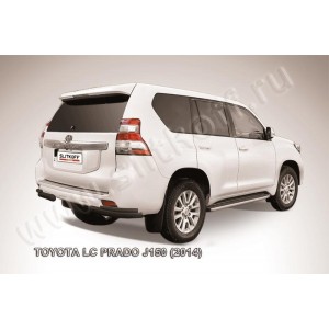 Slitkoff TOP14-014B защита заднего бампера уголки d76+ d42 двойные черные Toyota Land Cruiser Prado (2014)