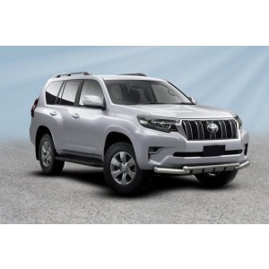 Slitkoff TOP17-001 защита переднего бампера d76+ d57 двойная с защитой картера Toyota Land Cruiser Prado (2017)