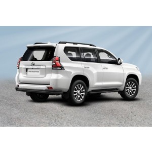 Slitkoff TOP17-011B защита заднего бампера d76+ d42 двойная черная Toyota Land Cruiser Prado (2017)