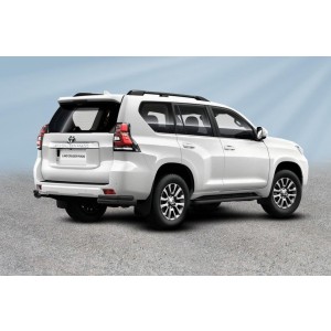Slitkoff TOP17-014B защита заднего бампера уголки d76+ d42 двойные черные Toyota Land Cruiser Prado (2017)