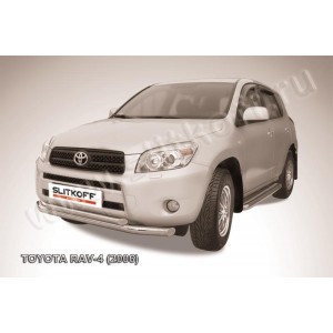 Slitkoff TR4005 защита переднего бампера d76+ d57 двойная Toyota RAV4 (2006)