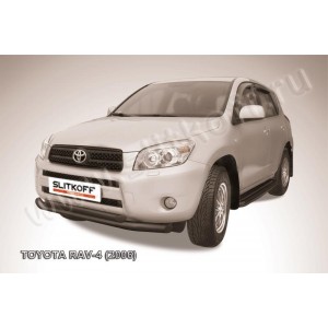 Slitkoff TR4005B защита переднего бампера d76+ d57 двойная черная Toyota RAV4 (2006)