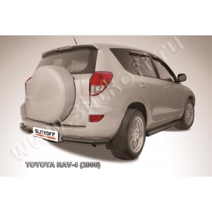 Slitkoff TR4010B защита заднего бампера уголки d76+ d42 двойные черные Toyota RAV4 (2006)