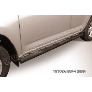 Slitkoff TR409-009B защита порогов d76 с проступями черная Toyota RAV4 (2009)
