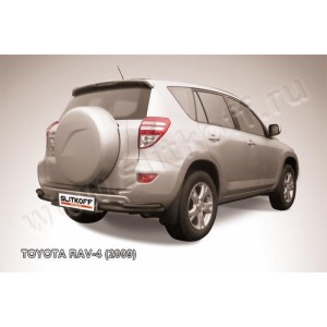 Slitkoff TR409-015B защита заднего бампера уголки d57+ d42 двойные черные Toyota RAV4 (2009)