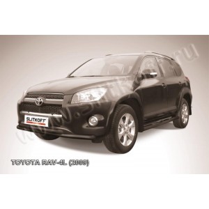 Slitkoff TR409L-011B защита переднего бампера d57+ d57 двойная черная Toyota RAV4 L (2009)