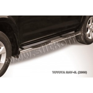 Slitkoff TR409L-013 защита порогов d76 с проступями Toyota RAV4 L (2009)