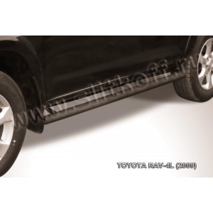 Slitkoff TR409L-014B защита порогов d76 труба черная Toyota RAV4 L (2009)
