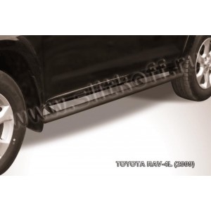 Slitkoff TR409L-015B защита порогов d57 труба черная Toyota RAV4 L (2009)