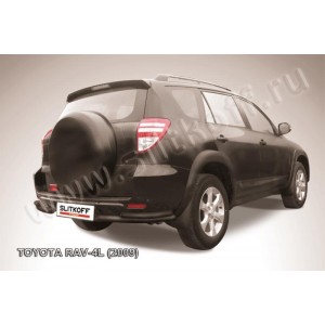 Slitkoff TR409L-019B защита заднего бампера уголки d57+ d42 двойные черные Toyota RAV4 L (2009)