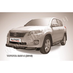Slitkoff TR410-003B защита переднего бампера d76+ d57 двойная черная Toyota RAV4 (2010)