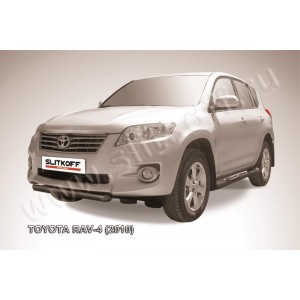 Slitkoff TR410-008B защита переднего бампера d57 короткая черная Toyota RAV4 (2010)