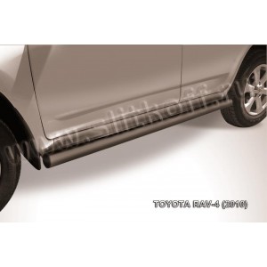 Slitkoff TR410-012B защита порогов d76 с проступями черная Toyota RAV4 (2010)