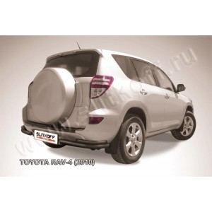 Slitkoff TR410-014B защита заднего бампера уголки d57+ d42 двойные черные Toyota RAV4 (2010)