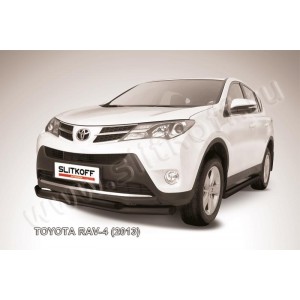 Slitkoff TR413-001B защита переднего бампера d76+ d57 двойная черная Toyota RAV4 (2013)