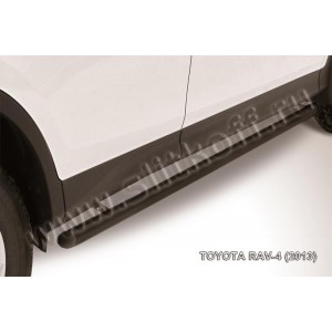 Slitkoff TR413-006B защита порогов d57 труба черная Toyota RAV4 (2013)