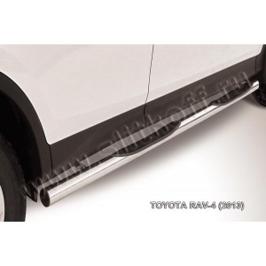 Slitkoff TR413-007 защита порогов d76 с проступями Toyota RAV4 (2013)