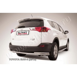 Slitkoff TR413-009 защита заднего бампера d57+ d42 двойная Toyota RAV4 (2013)