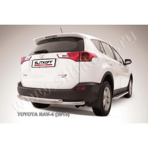 Slitkoff TR413-011 защита заднего бампера d57+ d57 двойная радиусная Toyota RAV4 (2013)
