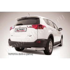 Slitkoff TR413-014 защита заднего бампера уголки d57+ d42 двойные Toyota RAV4 (2013)