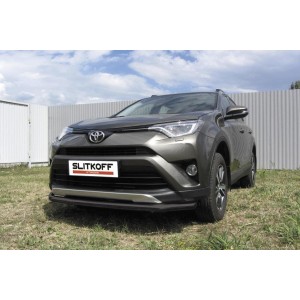 Slitkoff TR415-002B защита переднего бампера d57 черная Toyota RAV4 (2015)