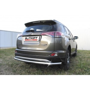 Slitkoff TR415-008 защита заднего бампера d57 длинная Toyota RAV4 (2015)