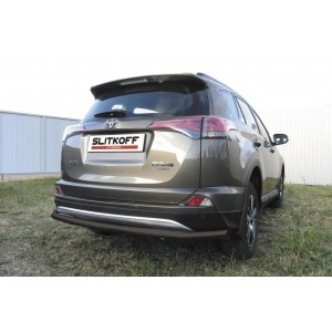 Slitkoff TR415-008B защита заднего бампера d57 длинная черная Toyota RAV4 (2015)