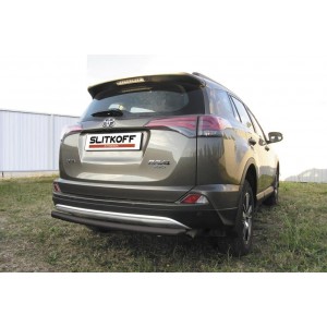 Slitkoff TR415-010B защита заднего бампера d57 радиусная черная Toyota RAV4 (2015)