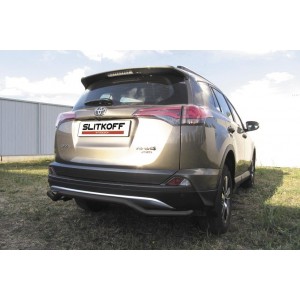 Slitkoff TR415-011B защита заднего бампера d57 "волна" черная Toyota RAV4 (2015)