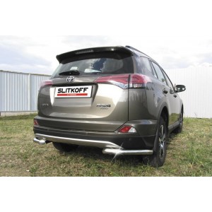 Slitkoff TR415-013 защита заднего бампера уголки d57 Toyota RAV4 (2015)